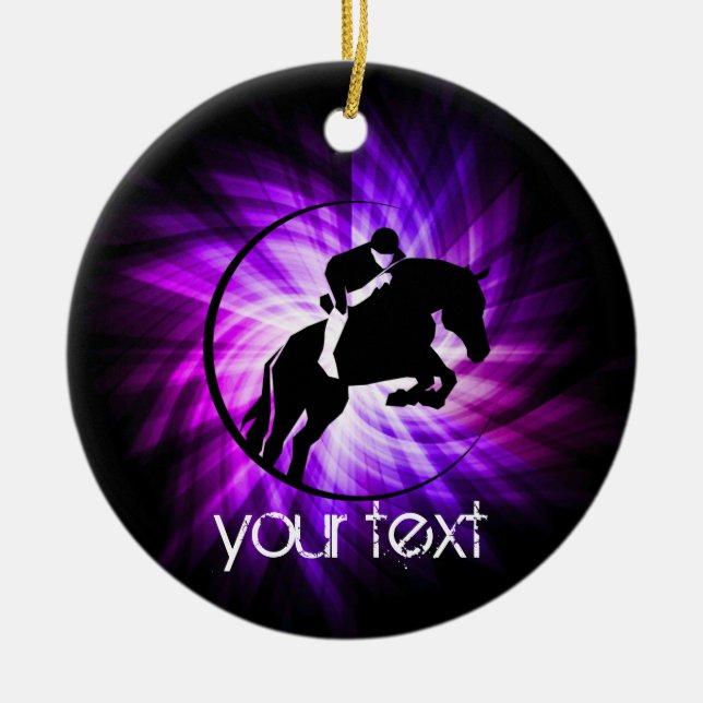 Lila Reittiere Keramikornament (Vorne)