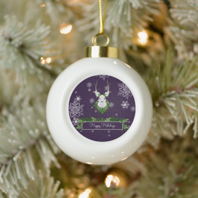 Lila Rentier-Gerahmtes Ornament (Baum)