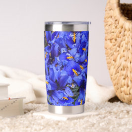 Lila Reticulated Irises Floral Thermobecher