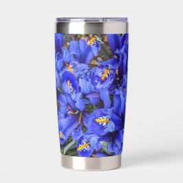 Lila Reticulated Irises Floral Thermobecher