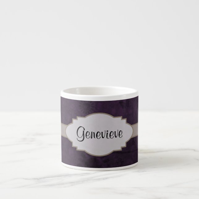 Lila Retro-Abstrakte Typenschild Espressotasse (Vorderseite)