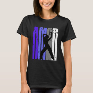 Lila Retro Amor Dance Fan Squad Vintage Farbe T-Shirt