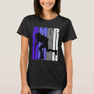 Lila Retro Amor Roller Skaten Fan Squad Vintag T-Shirt