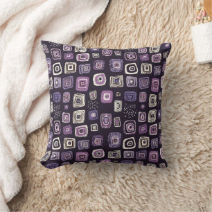 Lila Retro-Geometrisches Muster Kissen