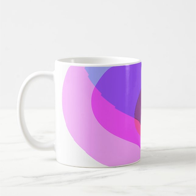 Lila Retro Groovy Abstrakt 409 Kaffeetasse (Links)