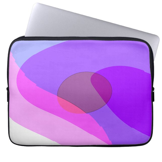 Lila Retro Groovy Abstrakt 409 Laptopschutzhülle (Vorderseite)