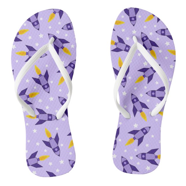 Lila Retro-Raketentelefone Flip Flops (Fußbett)