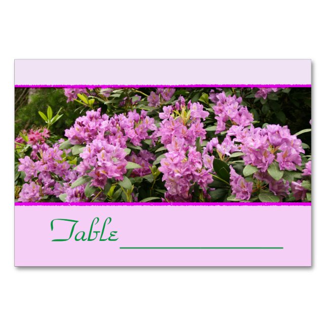 Lila Rhododendron Tablecard Tischnummer (Rückseite)