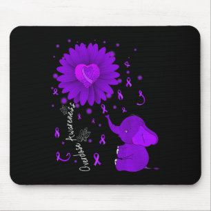 Lila Ribbon Daisy Blume Elephant Überdosierung Awa Mousepad