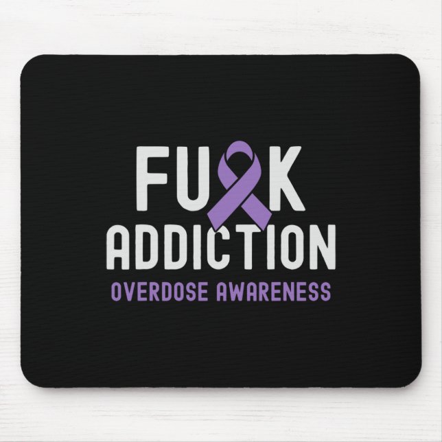 Lila Ribbon-Fick-Sucht Überdosierung Bewusstsein 2 Mousepad (Vorne)