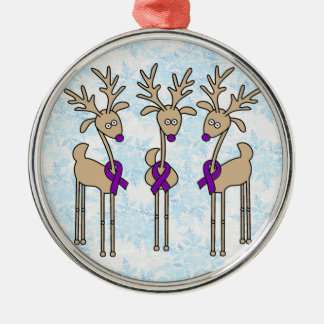 Lila Ribbon-Rentier - Alzheimer-Krankheit Silbernes Ornament