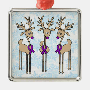 Lila Ribbon-Rentier - Alzheimer-Krankheit Silbernes Ornament