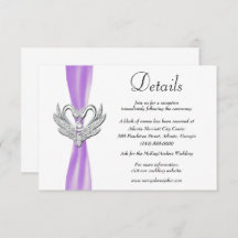 Lila Ribbon Silver Swans Hochzeitdetails