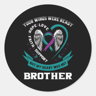 Lila Ribbon Wing Suicide Awareness Prevention Br Runder Aufkleber