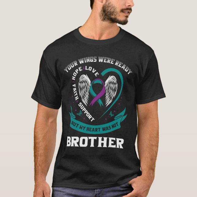 Lila Ribbon Wing Suicide Awareness Prevention Br T-Shirt (Vorderseite)