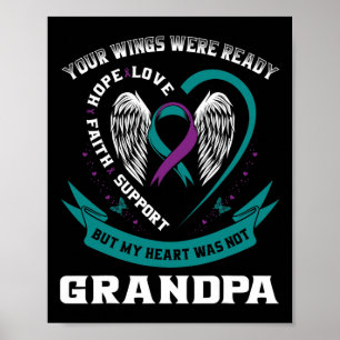 Lila Ribbon Wing Suizidbewusstsein Poster