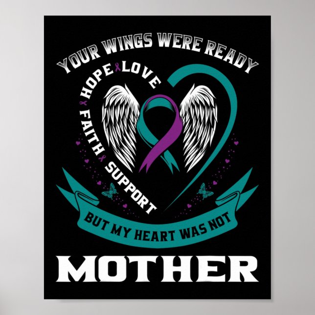 Lila Ribbon Wings Suizid Awareness Prevention Poster (Vorne)