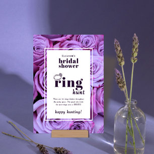 Lila Ring Hunt Brautparty Game Tabletter Karte