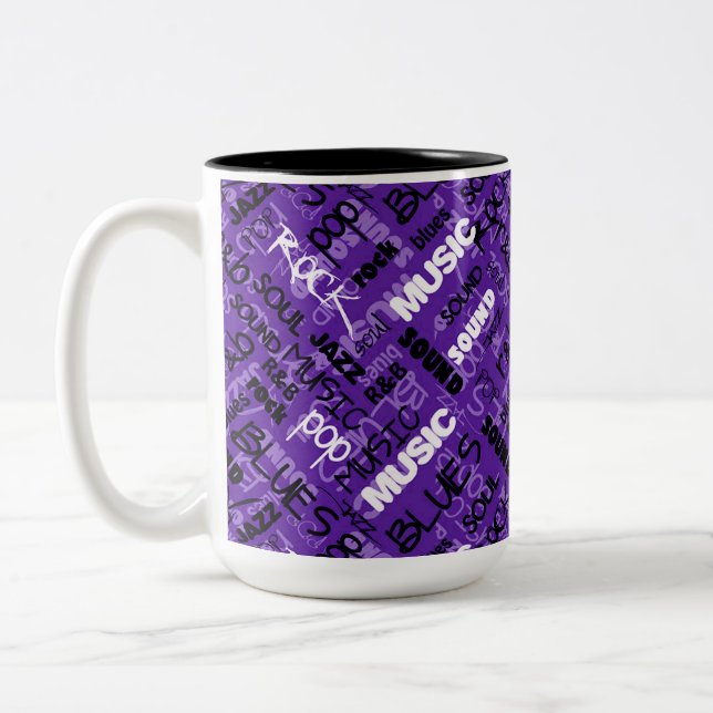 Lila Rock Pop R & B Musik Text Tasse (Links)