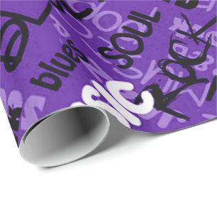 Lila Rock Pop R & B Musik Text Verpackungspapier Geschenkpapier