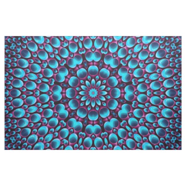Lila Rohr-Vintages blaues Fraktal-Kaleidoskop Stoff (Yard (91,4 cm))