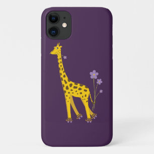 Lila Roller Skaten Funny Cartoon Giraffe iPhone 11 Hülle