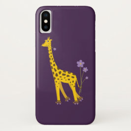 Lila Roller Skaten Funny Cartoon Giraffe iPhone 11 Hülle