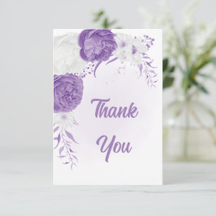 lila romantische Hochzeit Dankeskarte