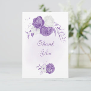 lila romantische Hochzeit Dankeskarte
