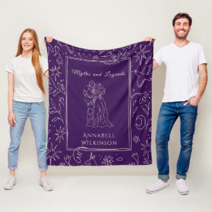 Lila romantischer Ritter und Prinzessin Linienkuns Fleecedecke