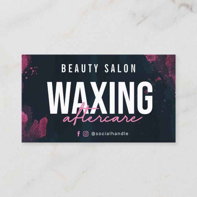 Lila rosa Aftercare-Karte Visitenkarte (Vorderseite)