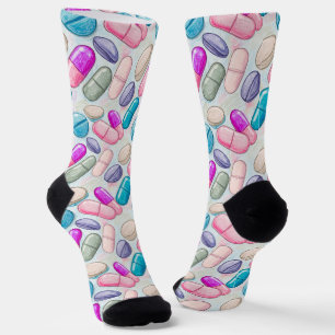 Lila, rosa & aqua Pharmacy Socks CPhT Socken
