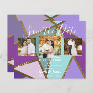 Lila-Rosa-Aquamarin-Türkis- und Bronzemedaille