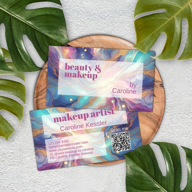 Lila rosa Aquamarines Aqua Blue Gold Marmor Visitenkarte (Von Creator hochgeladen)