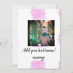 Lila rosa Aquarellfarbe Vater Sohn Vater hinzufüge Einladung