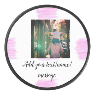 Lila rosa Aquarellfarbe Vater Sohn Vater hinzufüge Eishockey Puck