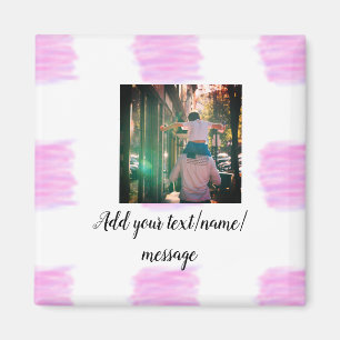 Lila rosa Aquarellfarbe Vater Sohn Vater hinzufüge Magnet