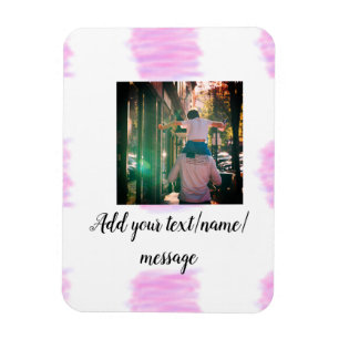 Lila rosa Aquarellfarbe Vater Sohn Vater hinzufüge Magnet
