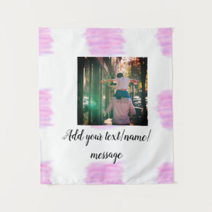 Lila rosa Aquarellfarbe Vater Sohn Vater hinzufüge Wandteppich