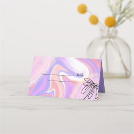 Lila Rosa Aquarellfarben, handbemalt Hochzeit Platzkarte