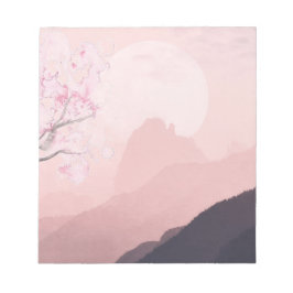 Lila Rosa Berge und Sonnenhorizont  Notizblock