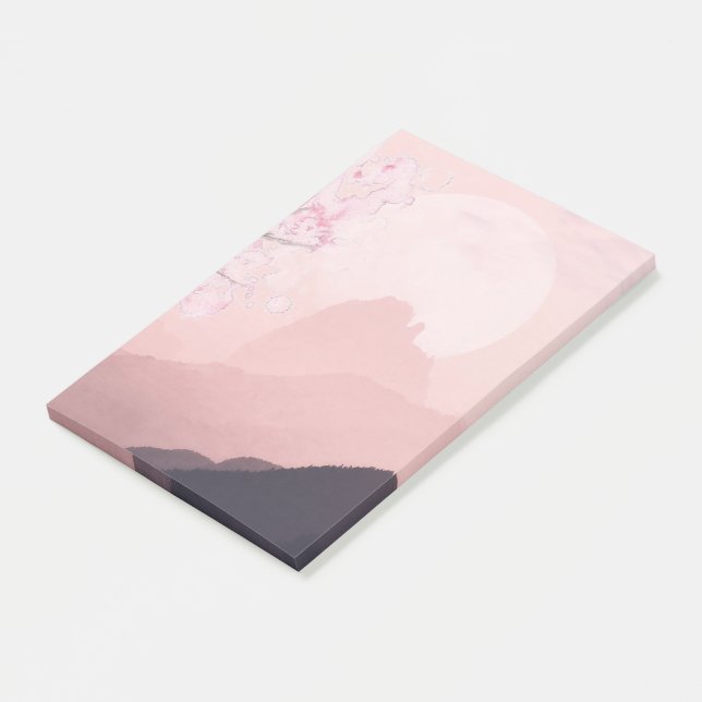 Lila Rosa Berge und Sonnenhorizont  Post-it Klebezettel (angewinkelt)