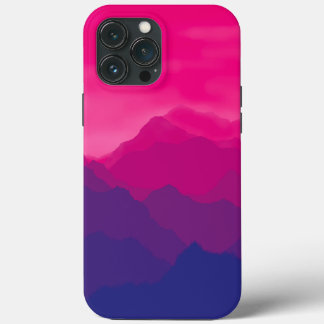Lila Rosa Bergverlauf iPhone 13 Pro Max Hülle