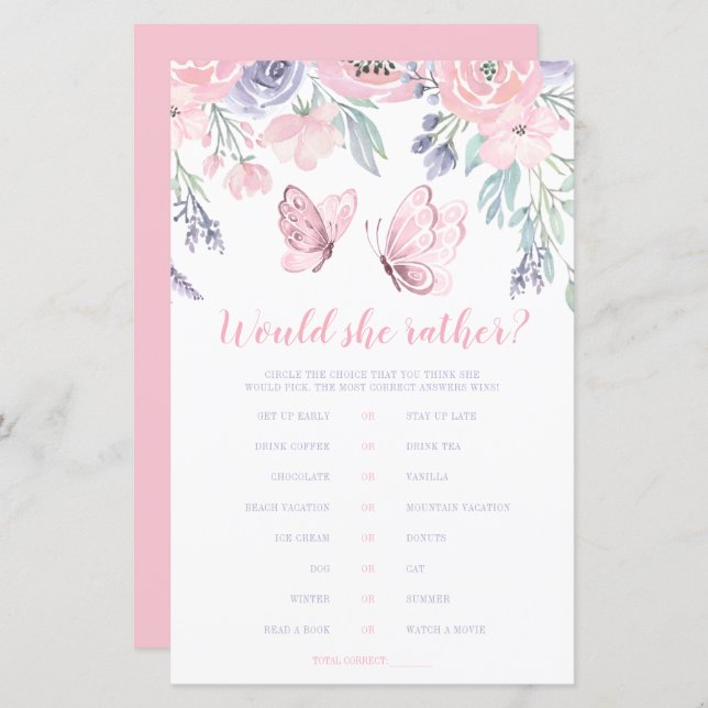 Lila Rosa Bläserschmetterling würde sie eher spiel (Vorne/Hinten)