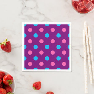 Lila Rosa Blau Punkte-Muster Serviette
