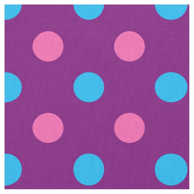 Lila Rosa Blau Punkte Muster Stoff (Nahaufnahme)