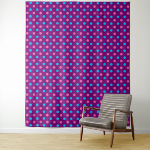 Lila Rosa Blau Punkte Muster Wandteppich