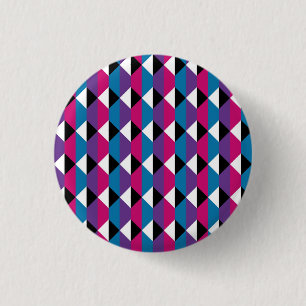Lila, rosa, blau, schwarz und weiß Diamant Button