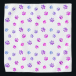 Lila rosa blaue Paw-Druckmuster Halstuch<br><div class="desc">Zeigen Sie,  wie viel Sie Tiere mit dieser niedlichen und mädchenhaft lila,  rosa und blauen Pfoten Druck gemustert bandana. Wetten Sie,  dass Ihr Haustier es auch anziehen wird!</div>