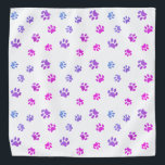 Lila rosa blaue Paw-Druckmuster Halstuch<br><div class="desc">Zeigen Sie,  wie viel Sie Tiere mit dieser niedlichen und mädchenhaft lila,  rosa und blauen Pfoten Druck gemustert bandana. Wetten Sie,  dass Ihr Haustier es auch anziehen wird!</div>